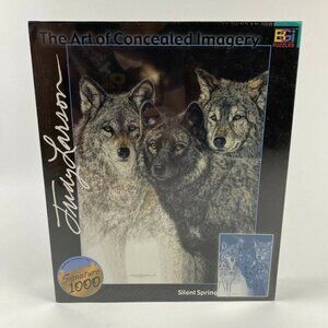 BGI Silent Spring Wolves Concealed Imagery 1000 Pc. Jigsaw Puzzle - NIB